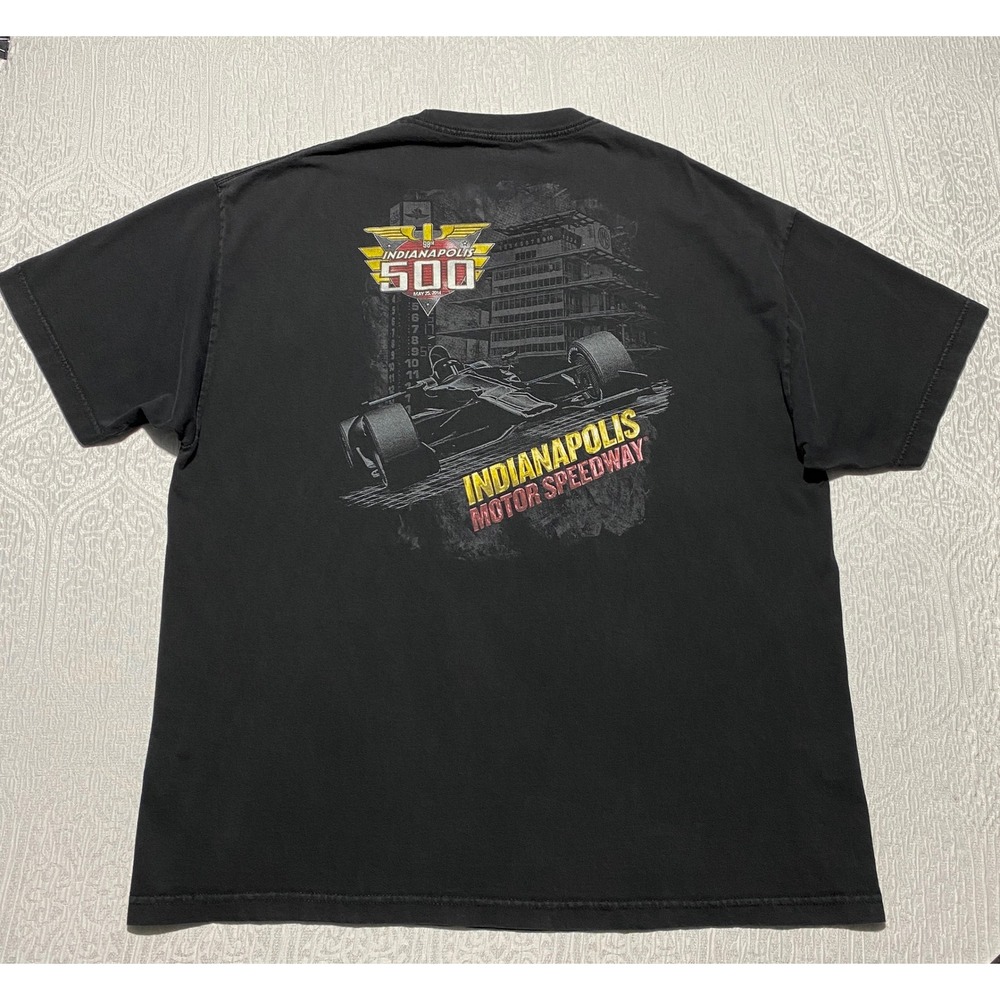 IndyCar Authentic Apparel Indianapolis 500 2014 Mens 2XL Black Graphic T-Shirt